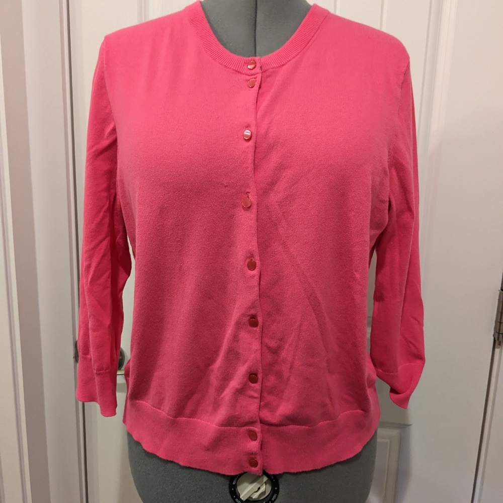 Hot Pink 1X Crown & Ivy Cardigan